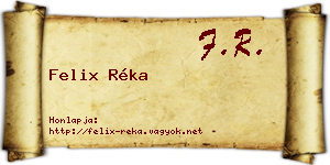 Felix Réka névjegykártya